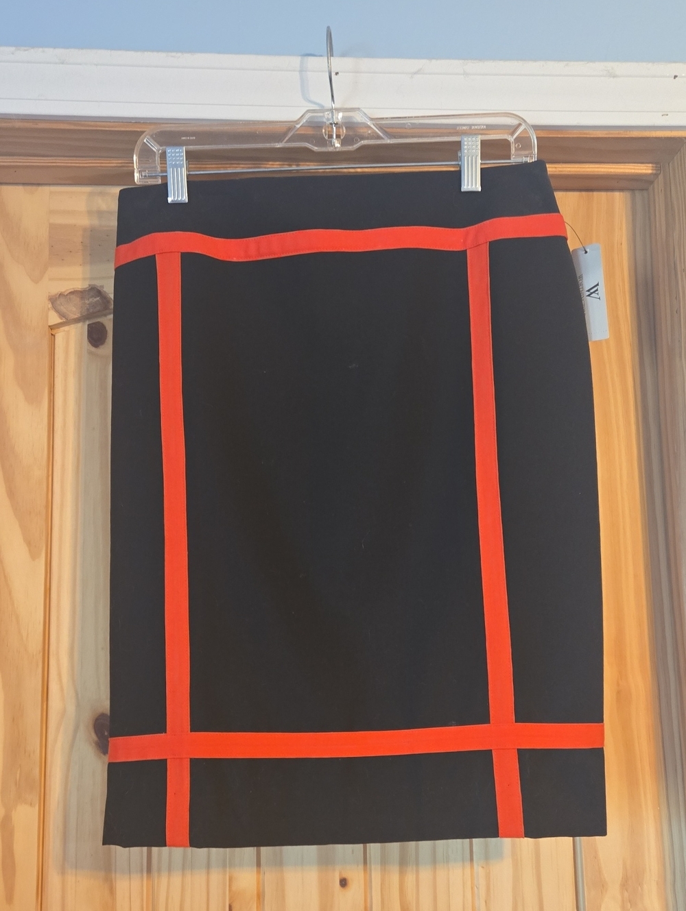 Worthington Black Pencil Skirt with Red Trim